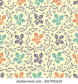 Seamless abstract pattern with leaf ornament
