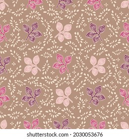 Seamless abstract pattern with leaf ornament
