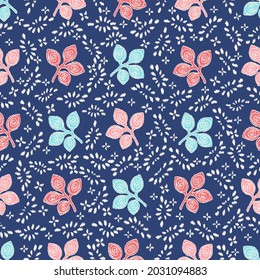 Seamless abstract pattern with leaf ornament
