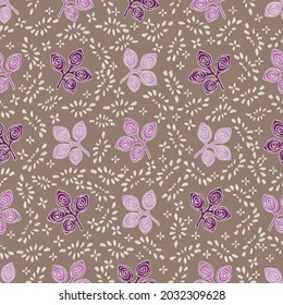 Seamless abstract pattern with leaf ornament
