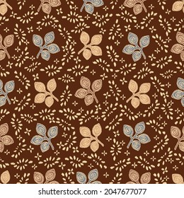 Seamless abstract pattern with leaf ornament
