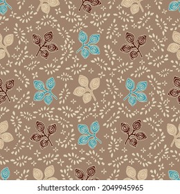 Seamless abstract pattern with leaf ornament

