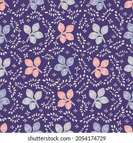 Seamless abstract pattern with leaf ornament
