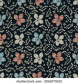 Seamless abstract pattern with leaf ornament
