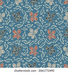 Seamless abstract pattern with leaf ornament
