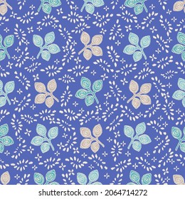 Seamless abstract pattern with leaf ornament
