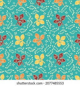 Seamless abstract pattern with leaf ornament
