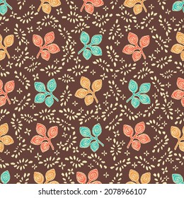 Seamless abstract pattern with leaf ornament
