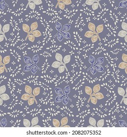 Seamless abstract pattern with leaf ornament
