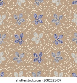 Seamless abstract pattern with leaf ornament
