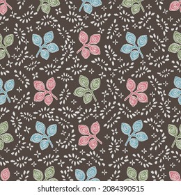 Seamless abstract pattern with leaf ornament
