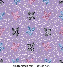 Seamless abstract pattern with leaf ornament
