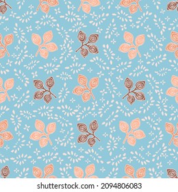 Seamless abstract pattern with leaf ornament
