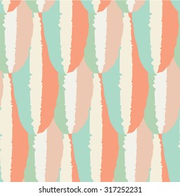 Seamless abstract pattern with leafs in vintage colors. Eco design. Vector illustration