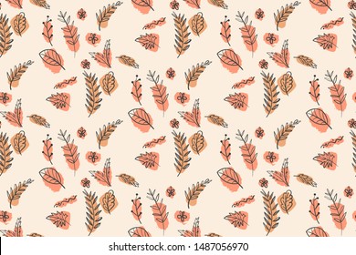 seamless abstract pattern with leaves