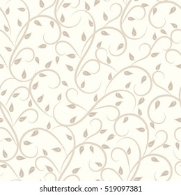 Seamless abstract pattern of liana twisted tendril. Oriental style. Scroll background for textile or book covers, manufacturing, wallpapers, print, gift wrap.