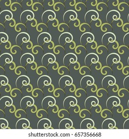 Seamless abstract pattern of liana twisted tendril. For textile or book covers, manufacturing, wallpapers, print, gift wrap.