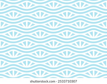 Seamless abstract pattern with light blue waves