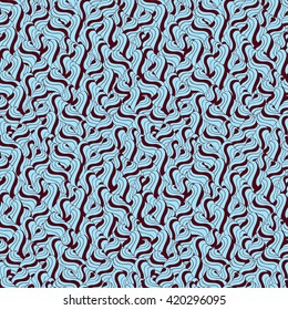 Seamless abstract pattern in light blue and brown colors. Vector illustration.