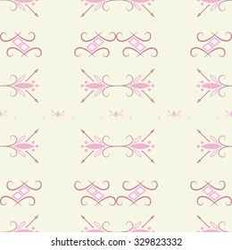 Seamless abstract pattern. Light pink color. Tribal style. A geometric design. Ethnic horizontal elements. Vector illustration.