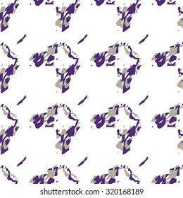 Seamless abstract pattern with lilac and grey elements on white background