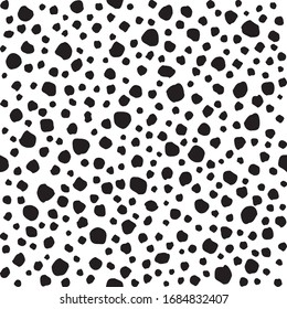 Patrón abstracto de pequeñas formas negras sobre blanco. Ilustración vectorial. Caos, hecho de diferentes formas. Textura moderna y elegante. Repetir el fondo abstracto Irregular con puntos caóticos.