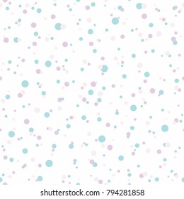 Seamless abstract pattern of little circles of different pastel colors. Kaleidoscope background. Decorative wallpaper, good for printing. Vector illustration.