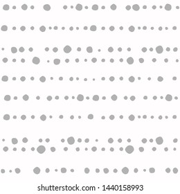 Seamless abstract pattern of little grey shabby dots or spots on white. Hand drawn, offhand style. Decorative wallpaper, good for printing. Vector illustration. 