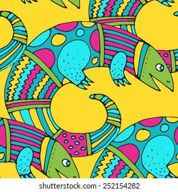 Seamless abstract pattern with lizard. colorful 2