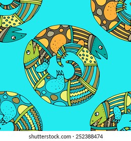 Seamless abstract pattern with lizard. colorful 12