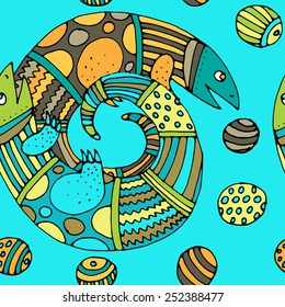 Seamless abstract pattern with lizard. colorful 13