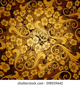 Seamless abstract pattern. luxury ornamentation, wallpaper, floral wrapping paper, swatch fabric for decoration and design. seamless paisley pattern. Orient or Russia design illustration