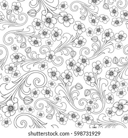 Seamless abstract pattern. luxury ornamentation, wallpaper, floral wrapping paper, swatch fabric for decoration and design. seamless paisley pattern. Orient or russia design illustration