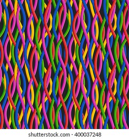Seamless abstract pattern made from colored intertwined lines