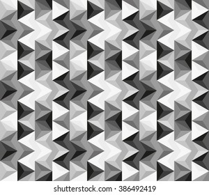 Seamless abstract pattern made of triangles in greyscale