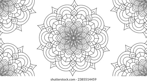 Patrón abstracto sin inconvenientes con formas de mandala