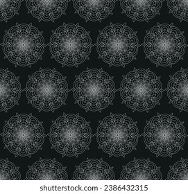 Seamless abstract pattern with mandala shapes
