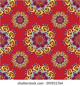 Seamless abstract  pattern with mandalas ,islamic and arabic motives, Vector.