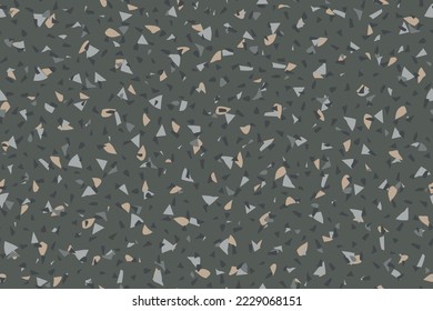 Seamless Abstract Pattern. Marble Venetian Granite Design. Glass Venetian Irregular Art. Terrazzo Color Quartz Texture. Mosaic Rock Granite Texture. Black Terrazzo Print Gray Vector Stone Background.
