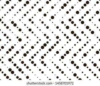 Seamless abstract pattern. Modern background from small different sized circles. Stylish texture with dotted stripes. Vector eps10