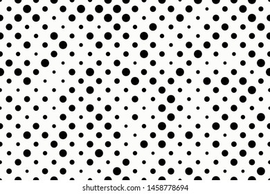 Seamless abstract pattern. Modern background from small different sized circles. Stylish texture with dotted stripes. Vector eps10