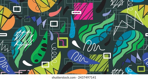 seamless abstract pattern with modern geometric shapes for web design, business card, invitation, poster, textile print, background.