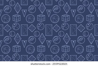 Seamless abstract pattern in modern style. From circles, lines and other geometric shapes. Vector illustration.