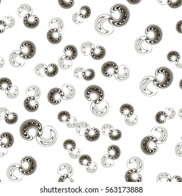 Seamless abstract pattern in modern style with spiral elements. Vector background for wrapping paper, wallpaper, fabrics, design. interior design, business cards, posters and banners