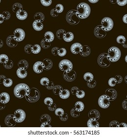 Seamless abstract pattern in modern style with spiral elements. Vector background for wrapping paper, wallpaper, fabrics, design. interior design, business cards, posters and banners.