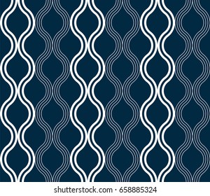 Seamless abstract pattern. Modern stylish decorative background with structure of repeating waves with vertical striped texture.