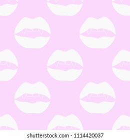 seamless abstract pattern with mouth, female lips, vampire teeth