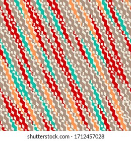 Seamless abstract pattern with multicolored stripes.

