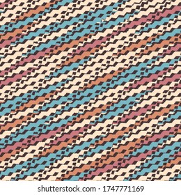 Seamless abstract pattern with multicolored stripes.
