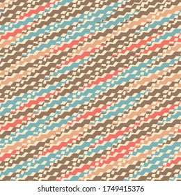 Seamless abstract pattern with multicolored stripes.

